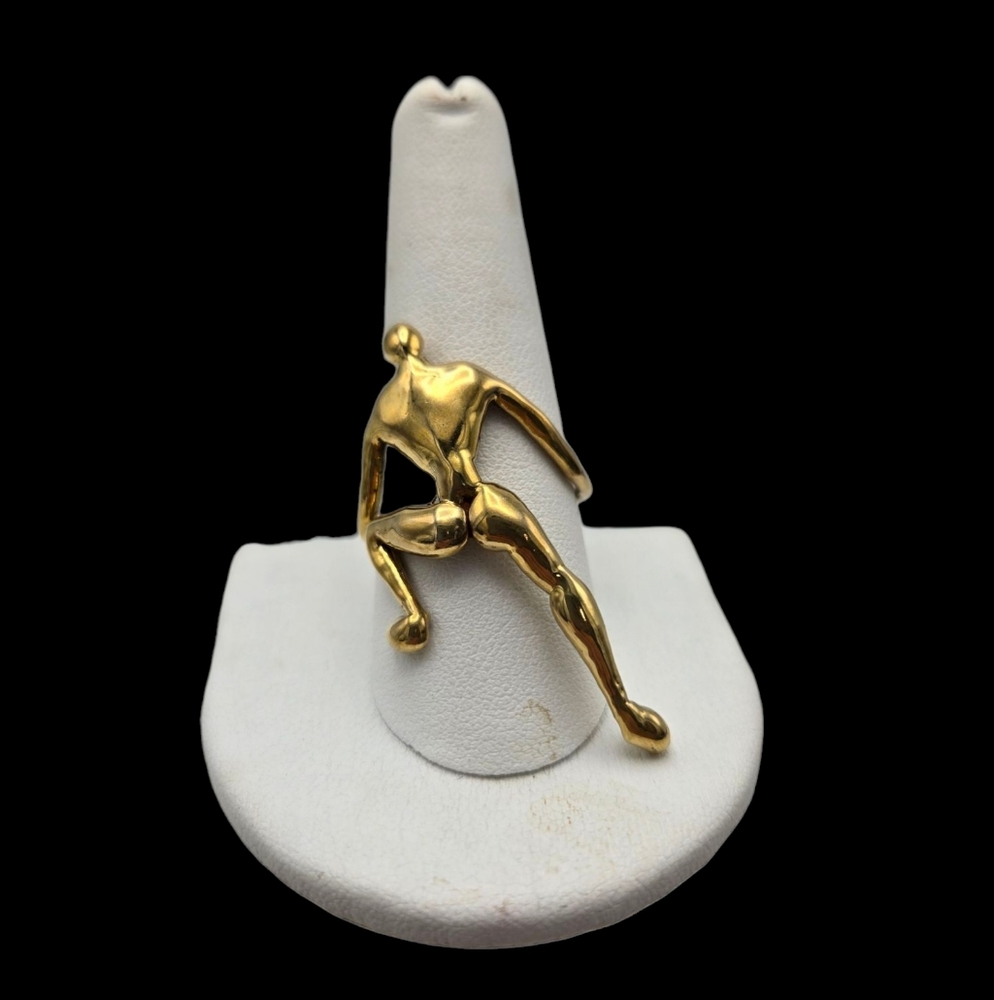 Vintage Charles Jourdan Gold Abstract Figural Ring